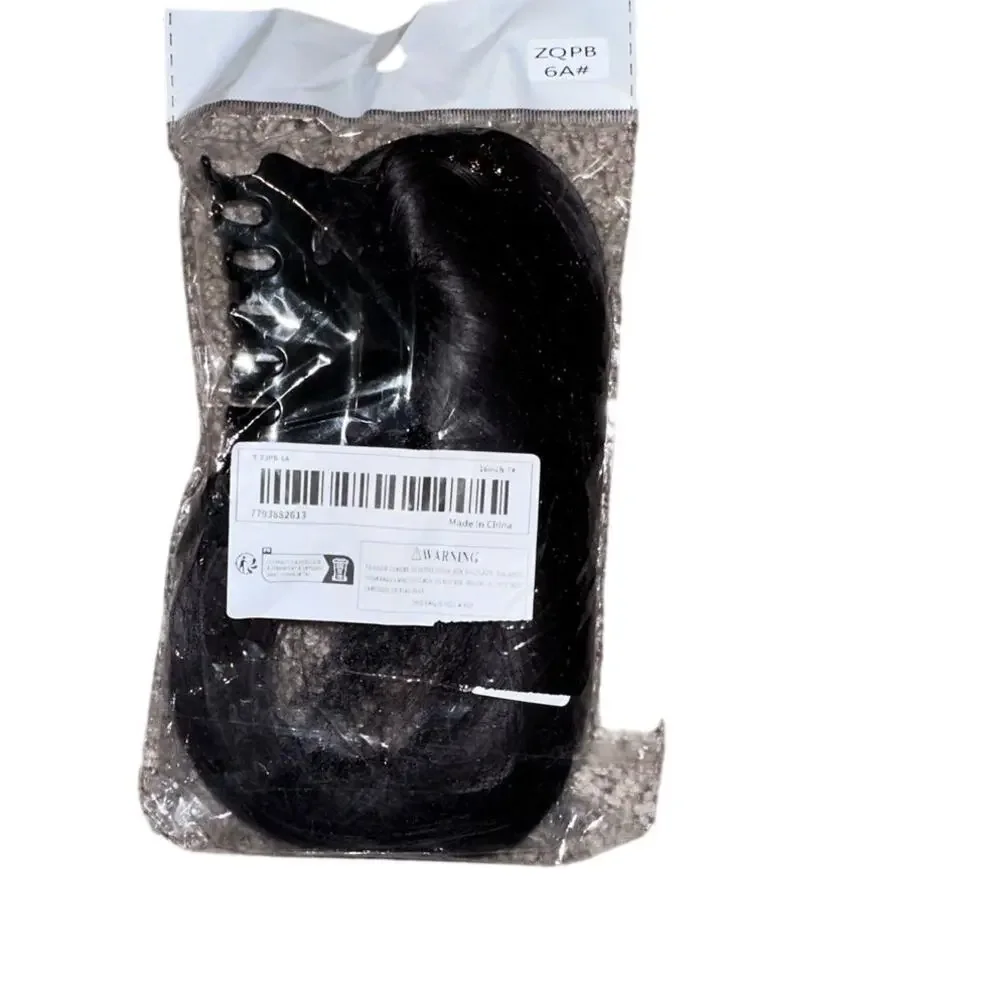 synthetic claw clip dark brown clip-on ponytail 16